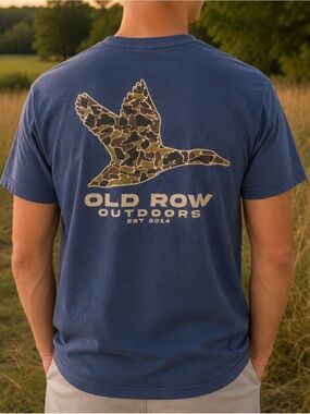 🦆 COMFORT COLORS® Men’s Old Row Outdoors Camo Duck Pocket Tee - Small 🦆